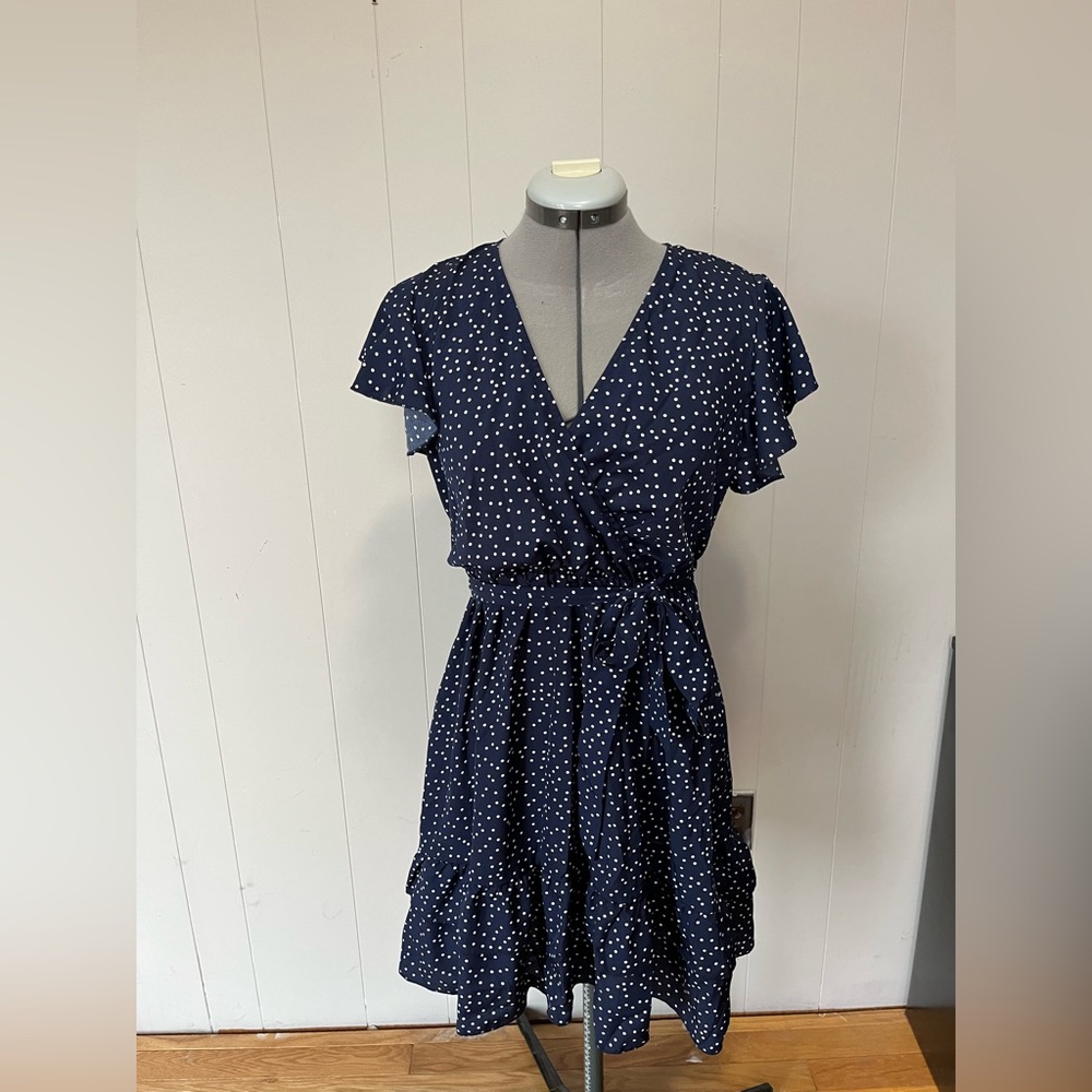 Size 6 Navy pokadot dress SHEIN